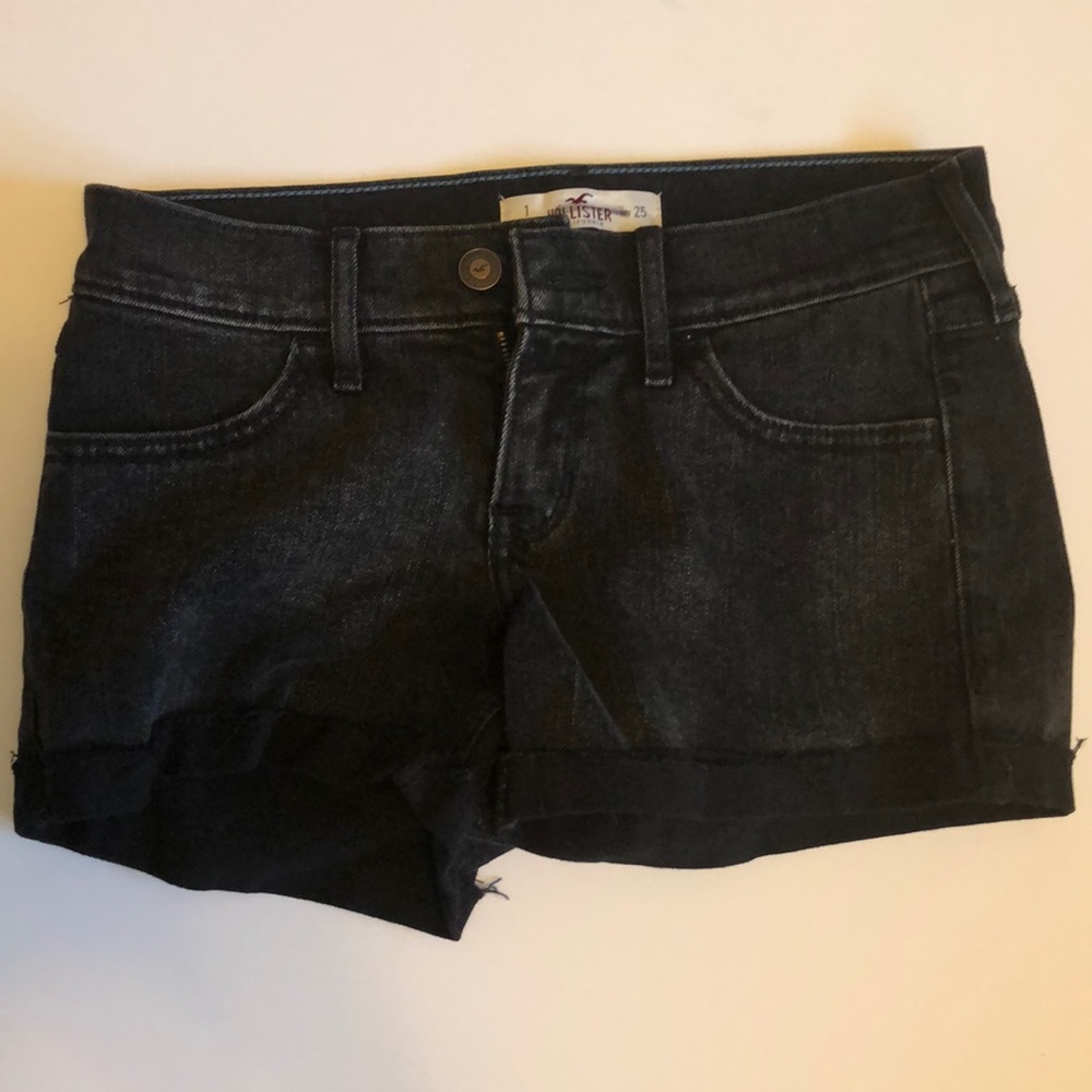 Black hollister jeans shorts